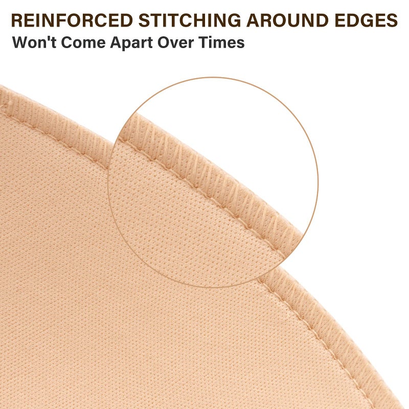 Nimiah Soprts Bra Pads Inserts, 3 Pairs Durable Sewn Edge Replacement Cups for Bathing Suit Bikini Dress Top Fits AB Beige - Image 4