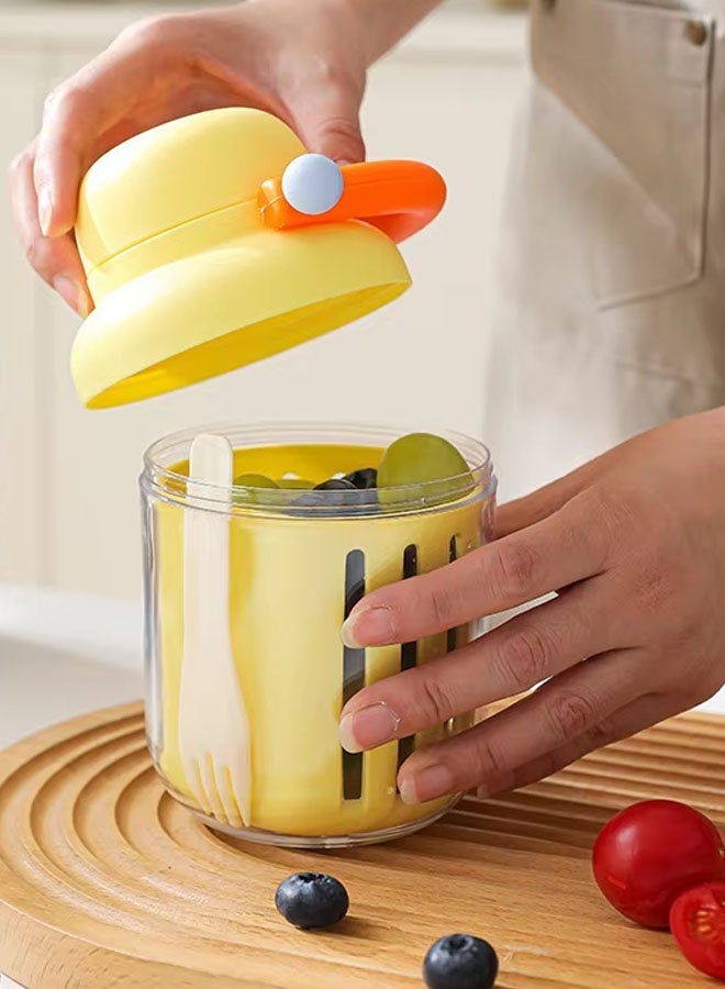 Salad Meal Shaker Cup, Salad Meal Shaker Cup with Fork And Sauce Box, Salad Cup Breakfast Cup,Food Storage Bento Box, 550ML - Image 2