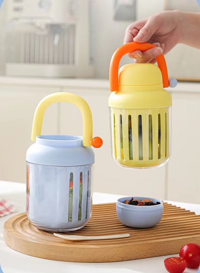 Salad Meal Shaker Cup, Salad Meal Shaker Cup with Fork And Sauce Box, Salad Cup Breakfast Cup,Food Storage Bento Box, 550ML - Image 4