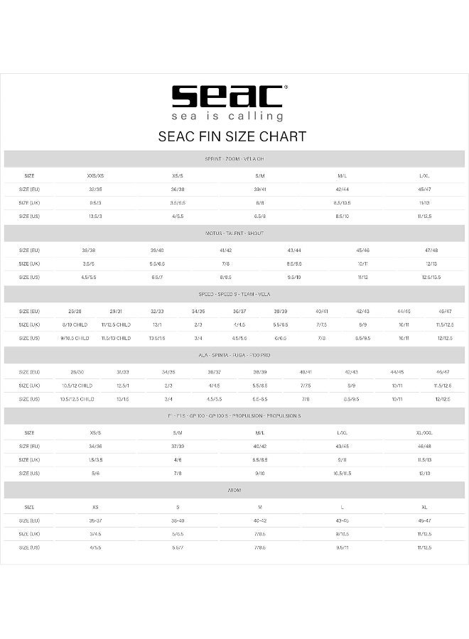 Seac SEAC Unisex's F1 S, High Performance and Ultralight Diving Fins with Elastic Strap  - Image 3
