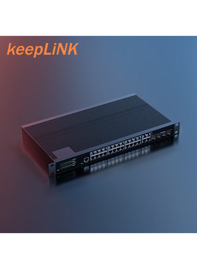 Keeplink Kp-9000 Rack-mounted Industrial Ethernet Switch, Ring Network Management Type, Gigabit 4 Optical 24 Electrical Ports Per Unit