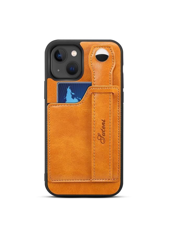 Suteni Case For iPhone 14 215 Wrist Strap PU Phone Case - Image 2