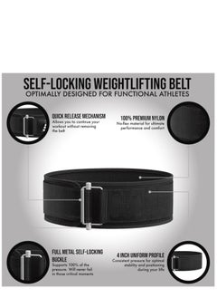 KASTWAVE Self-Locking Weight Lifting Belt Premium Weightlifting Belt for Serious Functional Fitness Weight Lifting, and Olympic Lifting Athletes Lifting Support for Men and Women（Large）  - Image 3