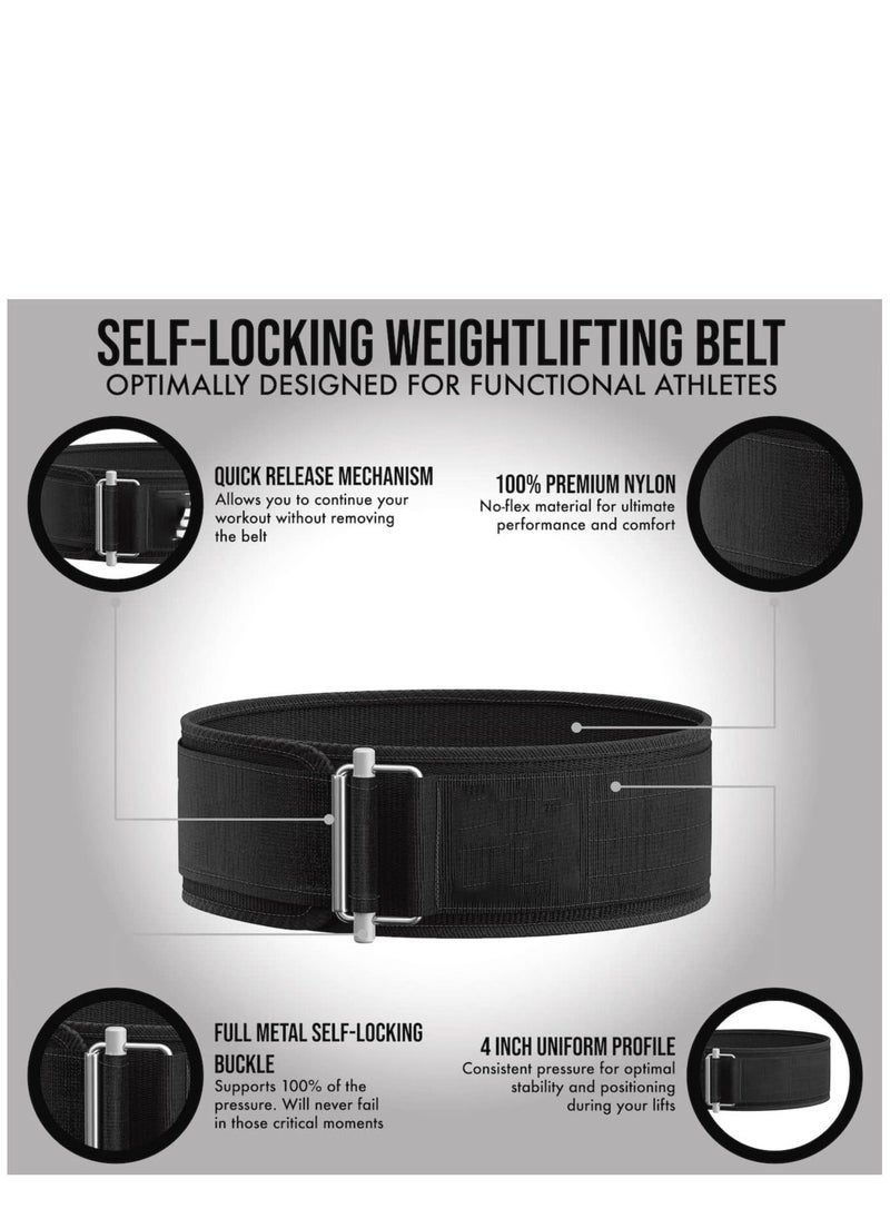 KASTWAVE Self-Locking Weight Lifting Belt Premium Weightlifting Belt for Serious Functional Fitness Weight Lifting, and Olympic Lifting Athletes Lifting Support for Men and Women（Large）  - Image 3