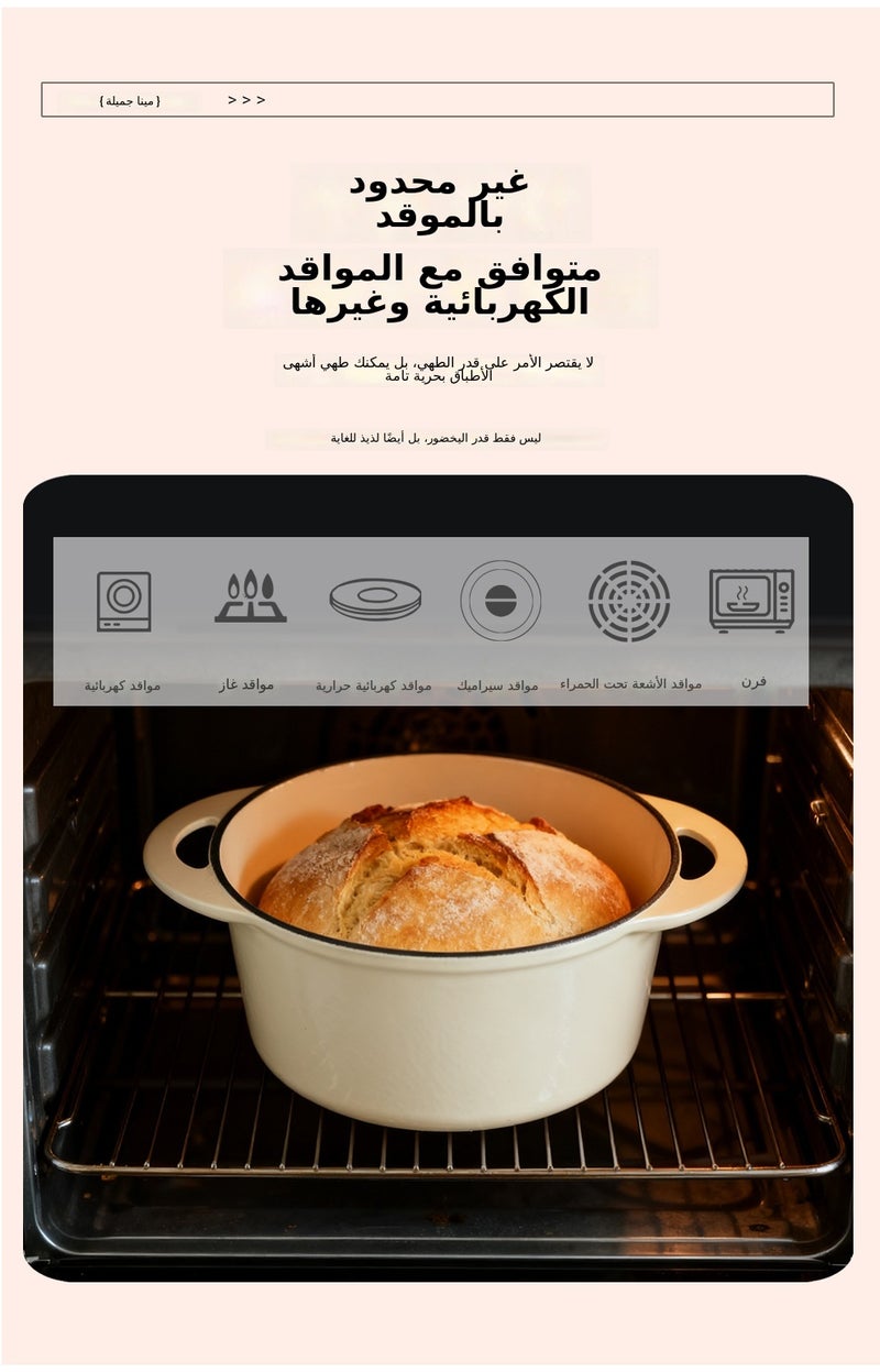 3.1-4L Enamel Cast Iron Soup Pot - Non-Stick, Heat Retention, New Chinese  Style - Image 3