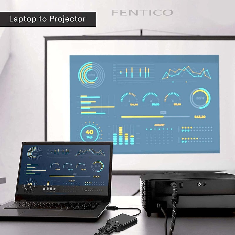 FENTICO FENTICO DisplayPort (DP) to VGA Adapter, Gold-Plated Display Port to VGA Adapter (Male to Female) Compatible with Computer, Desktop, Laptop, PC, Monitor, Projector, HDTV - Black (UNI-Directional) - Image 5