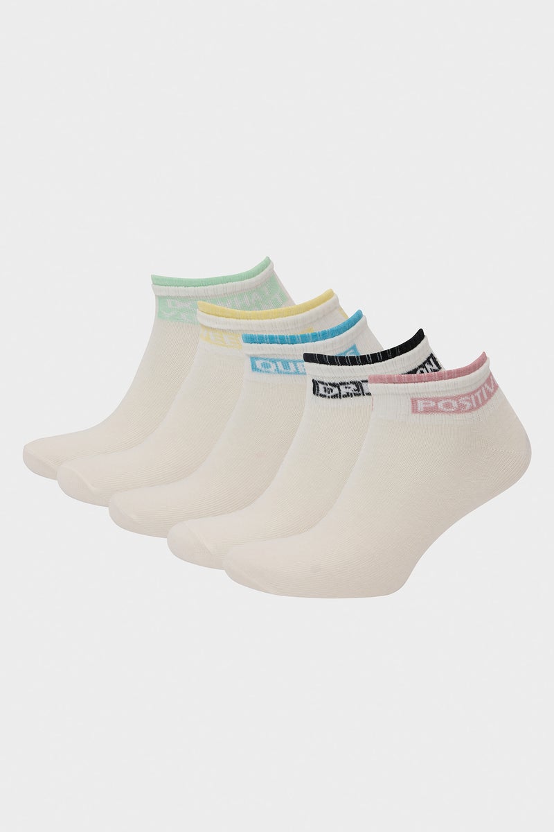DeFacto Woman Slogan 5 Piece Short Socks - Image 1