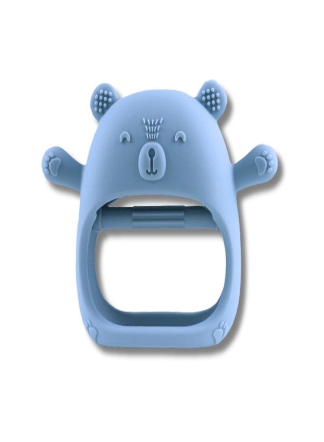 GUCHIGU BPA-Free Silicone Baby Teether Toy, Perfect Teething Toy for Babies 3-6 Months, 6-12 Months, Easy-Grip Sensory Teething Relief Toys (BT2232A, Blue) - Image 1