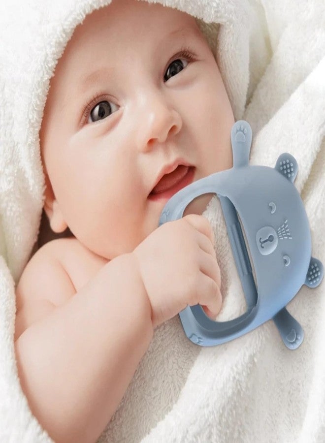 GUCHIGU BPA-Free Silicone Baby Teether Toy, Perfect Teething Toy for Babies 3-6 Months, 6-12 Months, Easy-Grip Sensory Teething Relief Toys (BT2232A, Blue) - Image 5