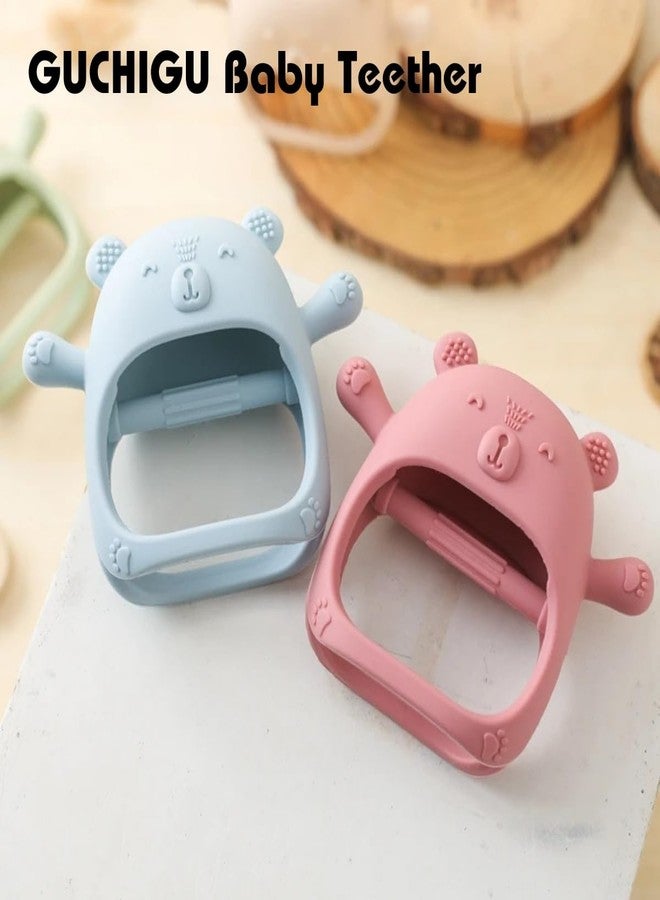 GUCHIGU BPA-Free Silicone Baby Teether Toy, Perfect Teething Toy for Babies 3-6 Months, 6-12 Months, Easy-Grip Sensory Teething Relief Toys (BT2232A, Blue) - Image 4