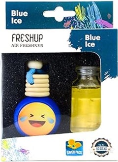 Generic Freshup Blue Ice Smile Face 10ml + 10ml Refill Bottle - (Emoji and Hanger May Vary)