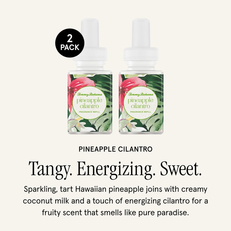 Pura & Tommy Bahama Home Scent Refill - Smart Home Air Diffuser Fragrance - Up to 120-Hours of Premium Fragrance per Refill - Household Essential - Diffuser Fragrance - 2 Pack  Pineapple Cilantro - Image 2