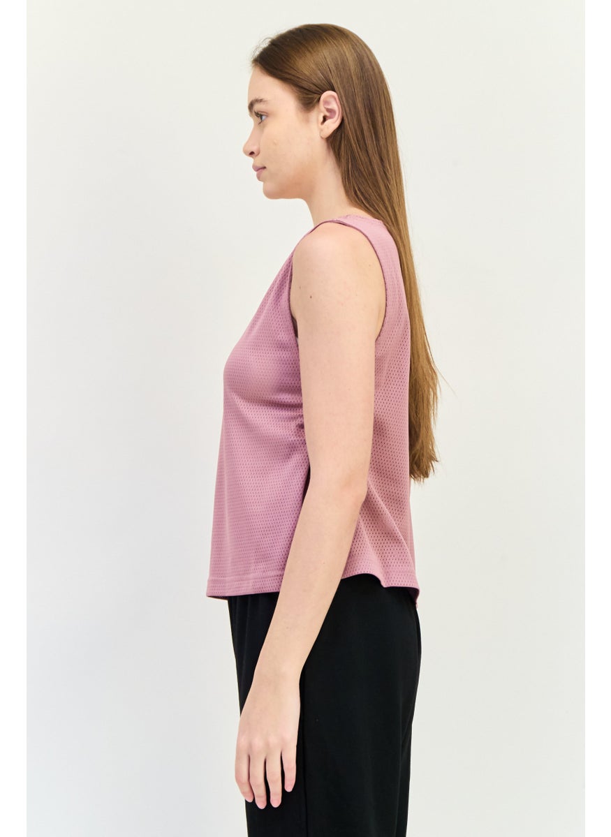 Adidas Women Sportswear Fit Sleeveless Training Tank Top, Mauve  - Image 2