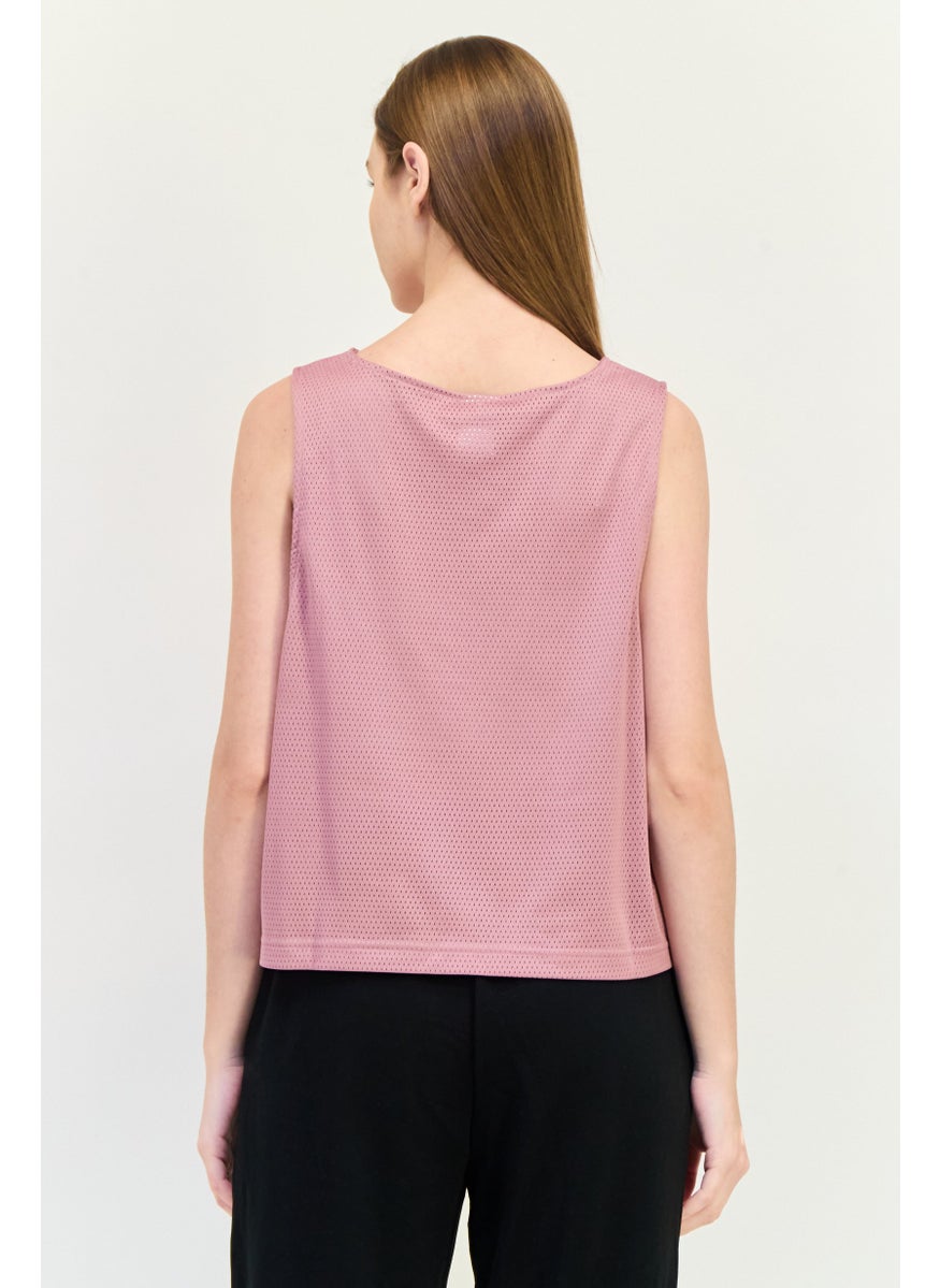 Adidas Women Sportswear Fit Sleeveless Training Tank Top, Mauve  - Image 3