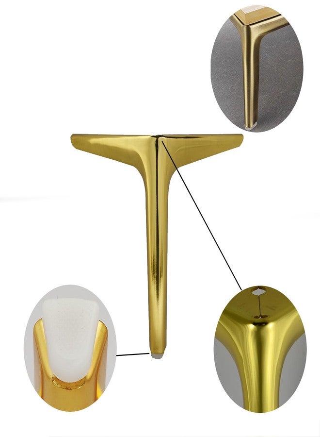 Smaxcn 9.8 inch/25cm Shiny Gold Metal Furniture Legs Set of 4, DIY Replacement for Cabinet Legs, Sofa Legs, Chair Legs - Image 4