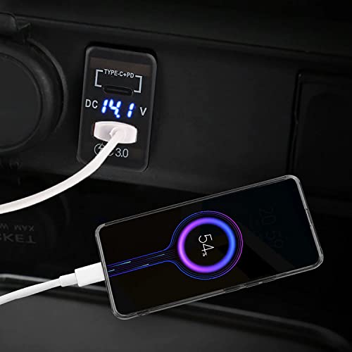 Cllena Quick Charge 3.0 & PD USB C Dual USB Port Charger Socket Power Adapter for Toyota - Image 5