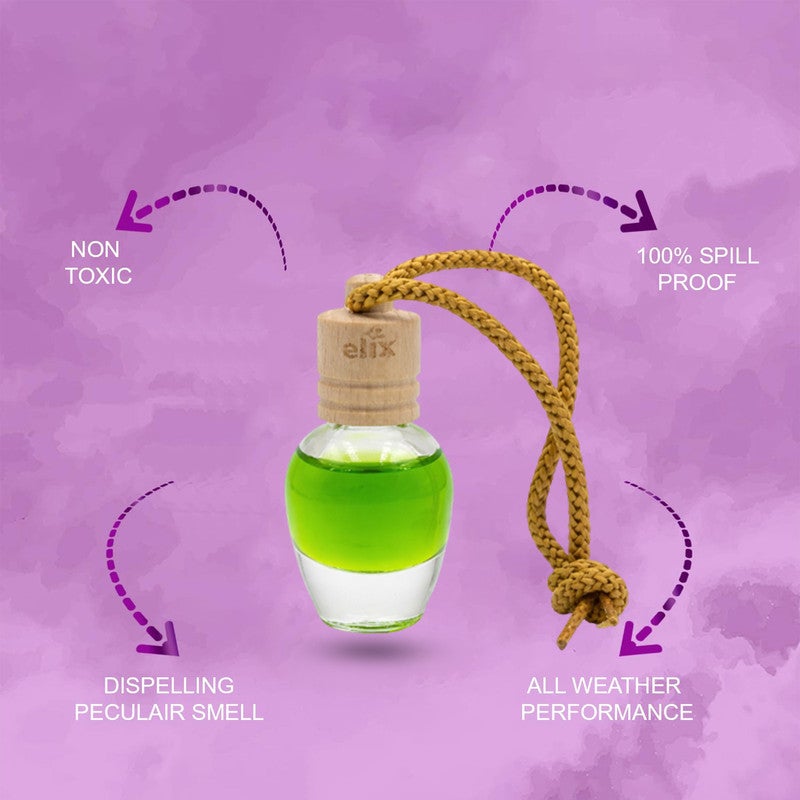 معطر جو معلق للسيارة برائحة التفاح، زجاجة معطرة، عطر سائل يدوم طويلاً، غير سام وخالٍ من الكحول، غطاء خشبي مانع للتسرب، مزيل للروائح في السيارة والمنزل والمكتب وغرفة النوم، معطر داخلي مناسب لجميع الفصول. - Image 4