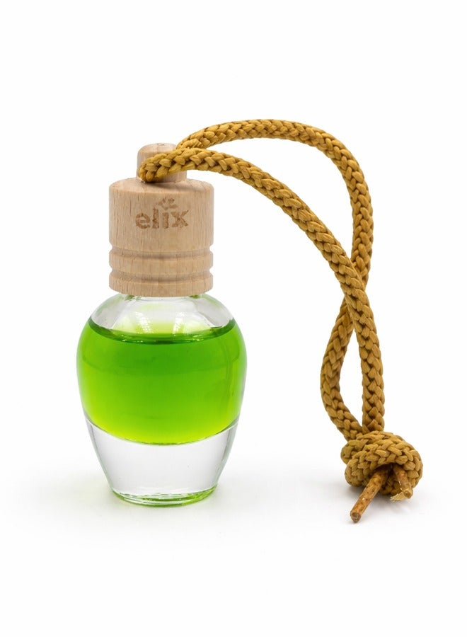 معطر جو معلق للسيارة برائحة التفاح، زجاجة معطرة، عطر سائل يدوم طويلاً، غير سام وخالٍ من الكحول، غطاء خشبي مانع للتسرب، مزيل للروائح في السيارة والمنزل والمكتب وغرفة النوم، معطر داخلي مناسب لجميع الفصول. - Image 1