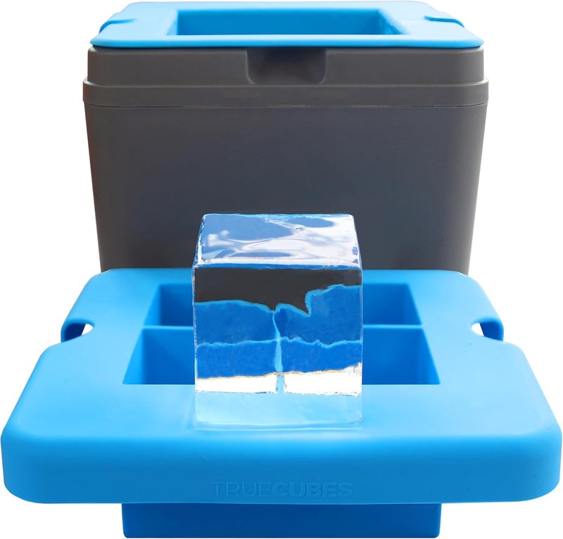 True Cubes Crystal Clear Ice Cube Maker, 4 Large 2"x2"x2" Ice Cubes for Cocktails and Drinks, Silicone Mold for Pure, Bartender-Quality Ice - Great for Hosting and Entertaining, Whiskey Gifts for Men - Image 1
