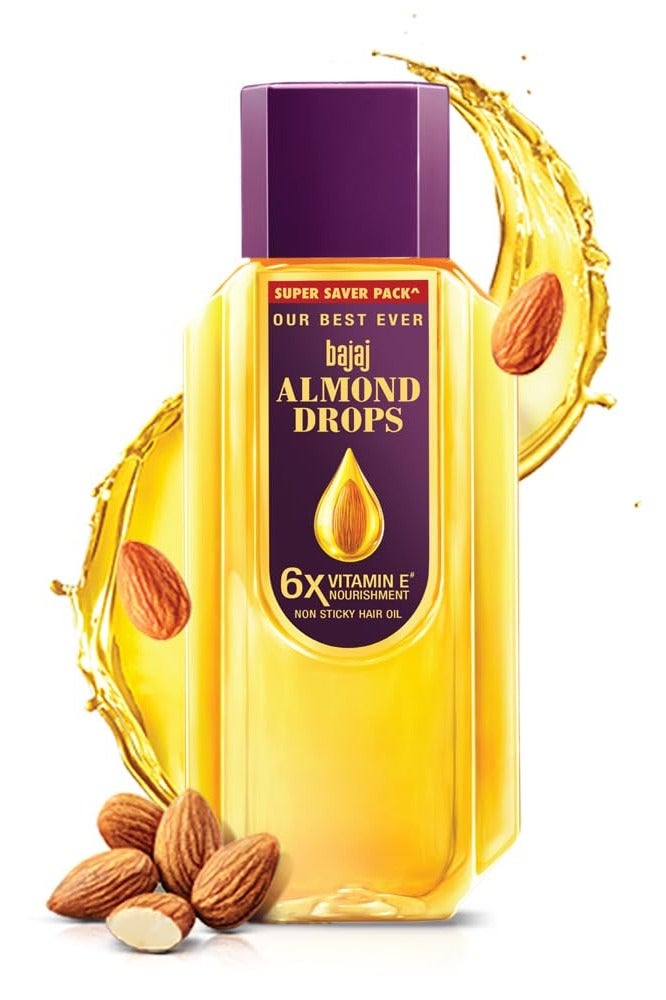 بجاج زيت شعر قطرات اللوز للشعر، 625 مل، زيت للشعر، 6X فيتامين E، زيت اللوز، خفيف وغير لزج، يتحكم في تساقط الشعر - Image 1