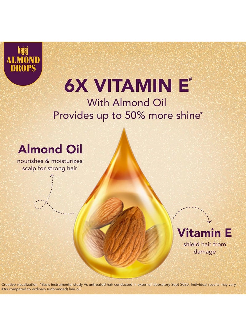 بجاج زيت شعر قطرات اللوز للشعر، 625 مل، زيت للشعر، 6X فيتامين E، زيت اللوز، خفيف وغير لزج، يتحكم في تساقط الشعر - Image 3