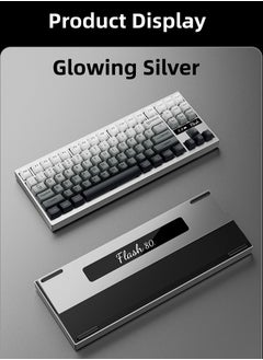 ZIDLI Flash 80 Gaming Mechanical Keyboard - 88 Keys, CNC Aluminum Base, Three Modes (Wired, 2.4G, Bluetooth), Gasket Structure, KTT White Switch, RGB Backlit with Status Display, Quick Swap Design, QMK-VIA Support, Stunning Quartz Glass Weight  - Image 5