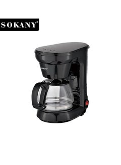 sokany 650W 750ml Coffee Maker/Coffee Machine 6 Cup, With Glass Carafe and Drip Stop Mechanism To Avoid Spillage And Dishwasher Safe, For Drip Coffee and Expresso Black CM-102  - Image 1