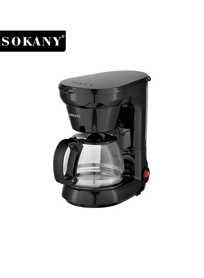 sokany 650W 750ml Coffee Maker/Coffee Machine 6 Cup, With Glass Carafe and Drip Stop Mechanism To Avoid Spillage And Dishwasher Safe, For Drip Coffee and Expresso Black CM-102 - Image 1
