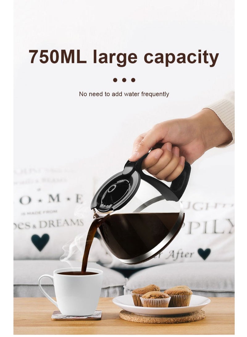sokany 650W 750ml Coffee Maker/Coffee Machine 6 Cup, With Glass Carafe and Drip Stop Mechanism To Avoid Spillage And Dishwasher Safe, For Drip Coffee and Expresso Black CM-102 - Image 5