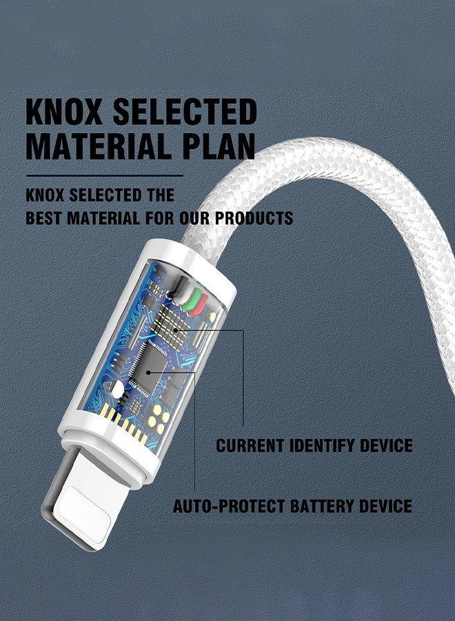 Knox Powering Generations 25W USB A to Lightning Charger Cable, Fast Charging Data Cable, Nylon Braided Cord for iPhone 14 13 12 11 XR XS X 8 Pro, Pro Max, Plus, iPad Air/Pro - Image 3