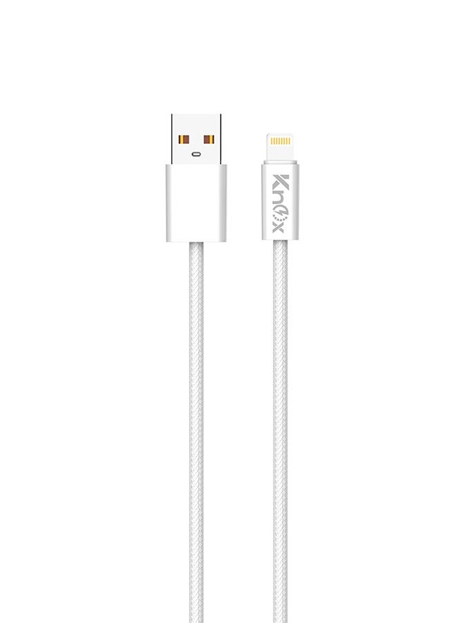 Knox Powering Generations 25W USB A to Lightning Charger Cable, Fast Charging Data Cable, Nylon Braided Cord for iPhone 14 13 12 11 XR XS X 8 Pro, Pro Max, Plus, iPad Air/Pro - Image 1