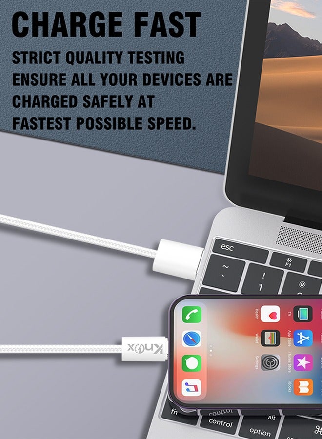 Knox Powering Generations 25W USB A to Lightning Charger Cable, Fast Charging Data Cable, Nylon Braided Cord for iPhone 14 13 12 11 XR XS X 8 Pro, Pro Max, Plus, iPad Air/Pro - Image 4