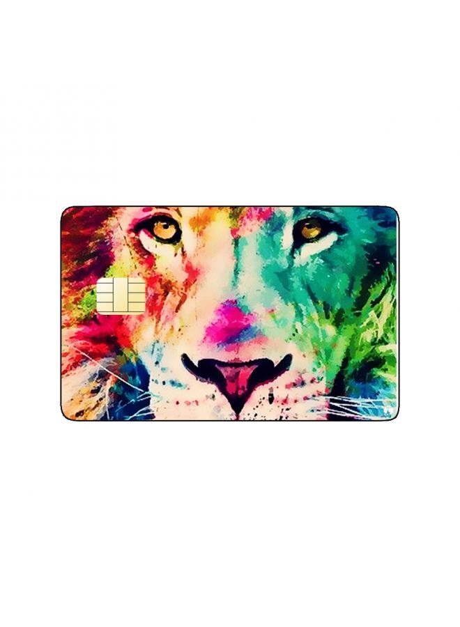 RKN PRINTED BANK CARD STICKER Aesthetic Colorful Lion Drawing - Image 1