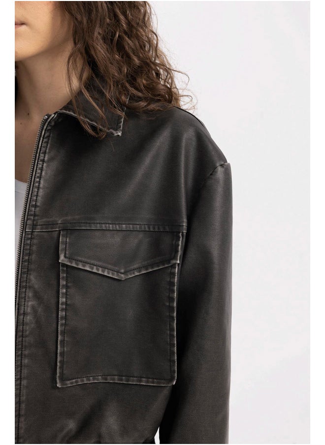 DeFacto Woman Regular Fit Polo Neck Coat  - Image 5