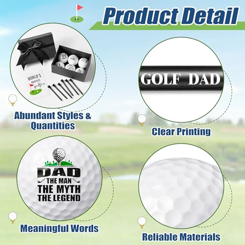 WATINC Funny Golf Ball Gift Set - 14PCS Golf Lover Appreciation Gifts for Men, Dad Novelty Golfer Accessories with Golf Balls and Tees, Present Ideas for Birthday Retirement Thanksgiving Father’s Day - Image 3