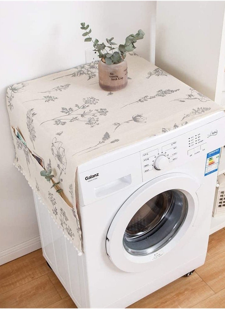 Universal Washer Dryer Top Covers, Cotton Anti-Slip Fridge Dust Proof Cover Kitchen Bathroom Home Decor  - Image 3