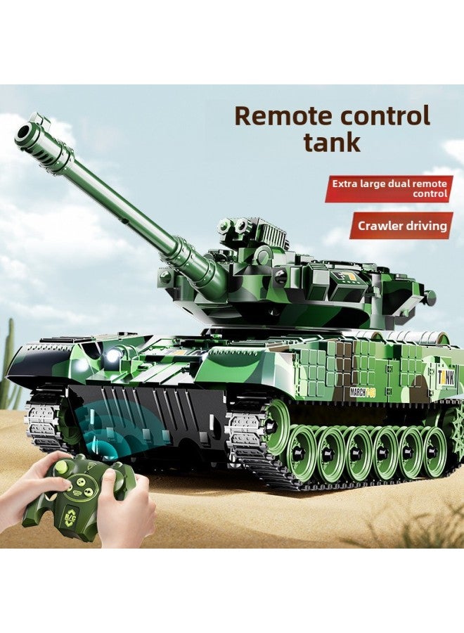 دبابة سيارة كبيرة الحجم تعمل بالتحكم عن بعد للأطفال، نموذج زاحف مدرع، يمكن أن تطلق سيارة كهربائية للأولاد هدية عيد ميلاد - اللون: إصدار زاحف بتسع اتجاهات، ساعة مستشعر الجاذبية للدبابات الخضراء العسكرية، 1 بطارية ليثيوم - Image 3
