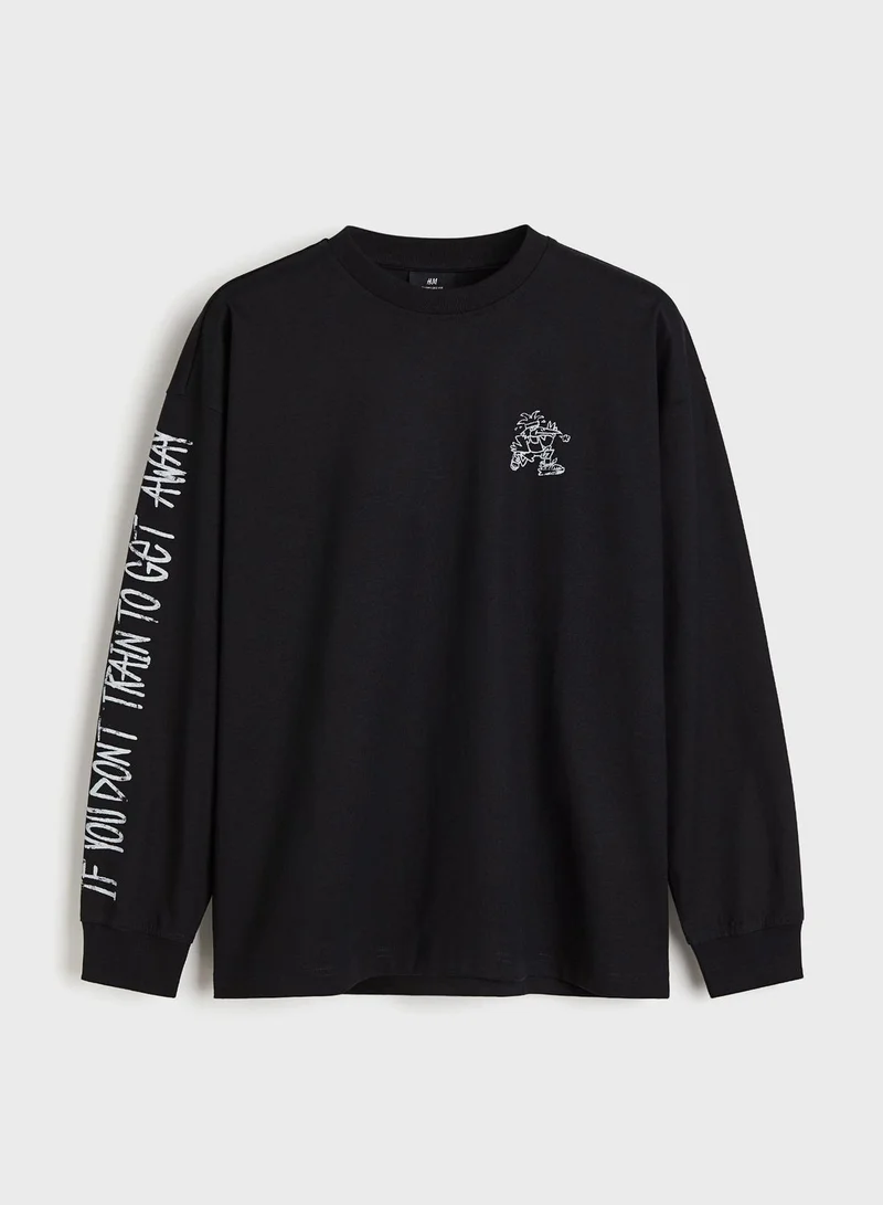 H&M Oversized Printed Top