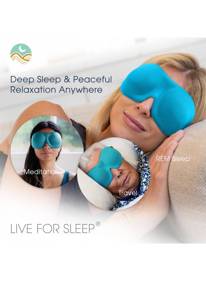 nidra Nidra Sleep Mask for Women and Men, Blackout Eye Mask for Longer Deep Rest, 3D Comfort Contoured for Side Sleepers, Lightweight and Soft, Light Blocking for Travel, Yoga, Sleeping - Blue - Image 4