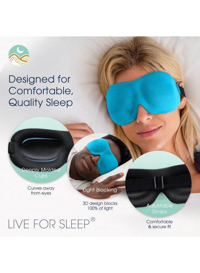 nidra Nidra Sleep Mask for Women and Men, Blackout Eye Mask for Longer Deep Rest, 3D Comfort Contoured for Side Sleepers, Lightweight and Soft, Light Blocking for Travel, Yoga, Sleeping - Blue - Image 2
