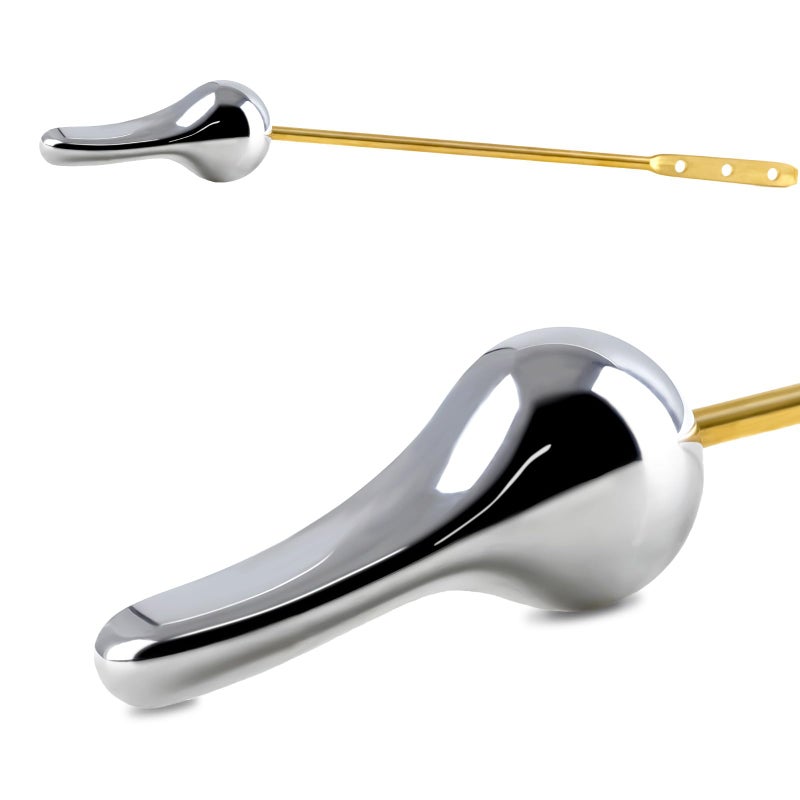PDFans Toilet Handle Lever Flush Replacement Front Mount Trip Lever Universal Fits American Standard Toilets Chrome Finished