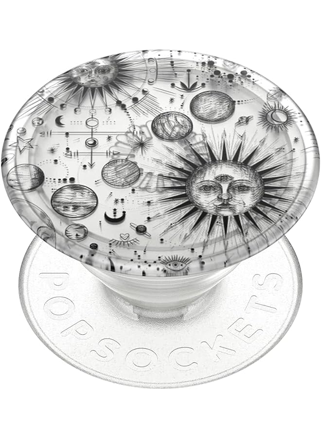 POPSOCKETS PopGrip Plant - Expanding Stand and Grip Made with Plant Based Materials with a Swappable Top for Smartphones and Tablets - Translucent Cosmic Sun - Image 1