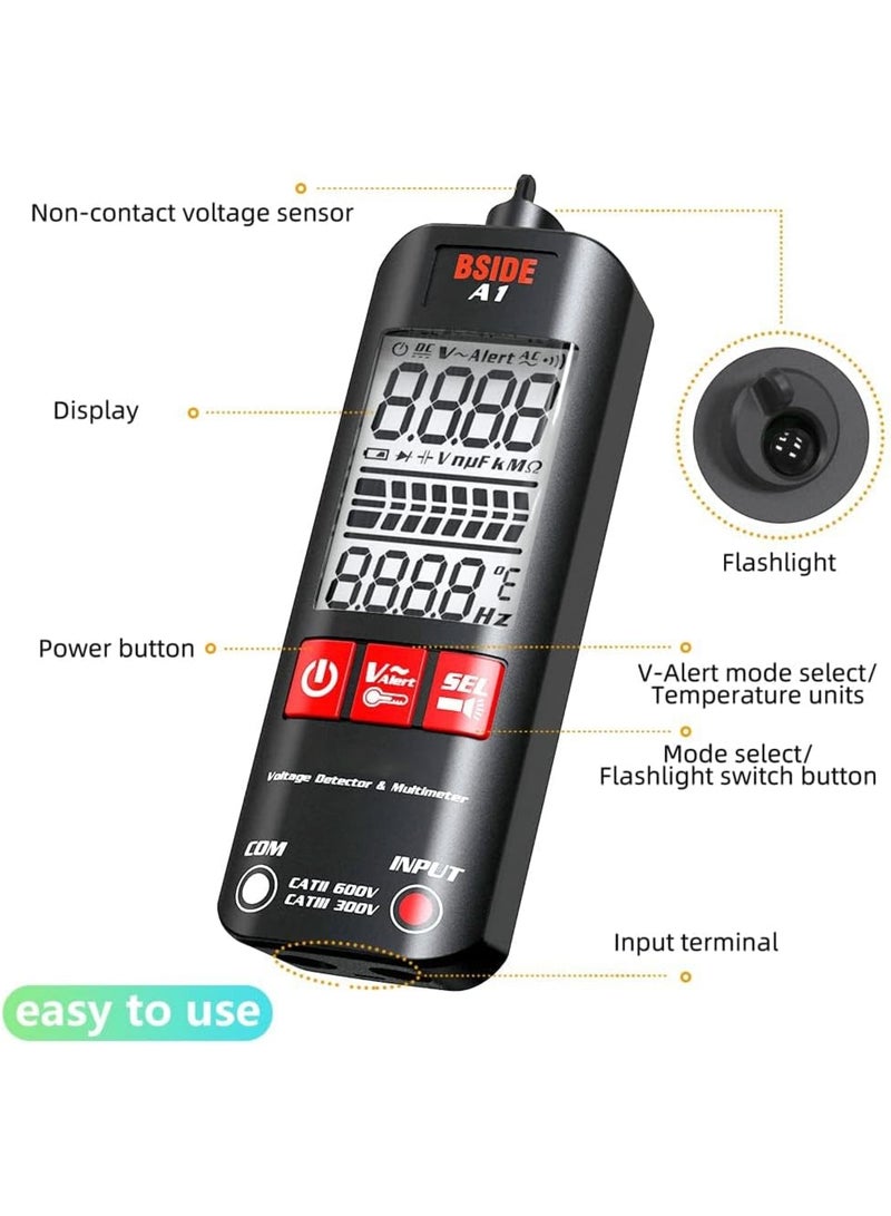 Zikra Automatic Anti-Burn Intelligent Digital Multimeter, Zero and Fire Wires Tester Non Contact Voltage Detector, Fast Accurately Measures Voltage, Current, Conductor On/Off, Color Ring Resistance - Image 2