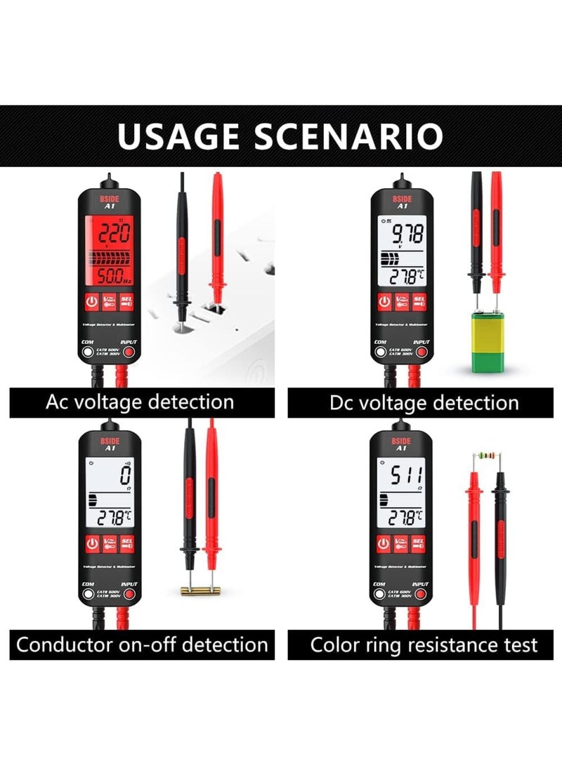 Zikra Automatic Anti-Burn Intelligent Digital Multimeter, Zero and Fire Wires Tester Non Contact Voltage Detector, Fast Accurately Measures Voltage, Current, Conductor On/Off, Color Ring Resistance - Image 5