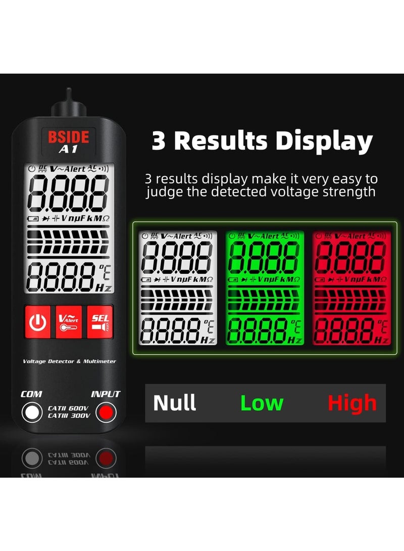 Zikra Automatic Anti-Burn Intelligent Digital Multimeter, Zero and Fire Wires Tester Non Contact Voltage Detector, Fast Accurately Measures Voltage, Current, Conductor On/Off, Color Ring Resistance - Image 4