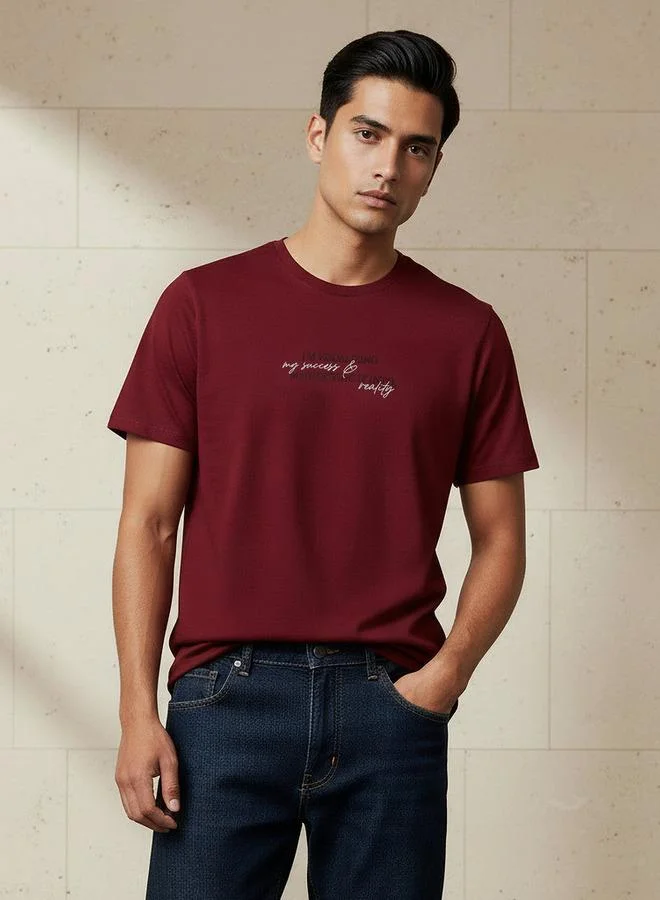 Iconic Iconic Men Slim Fit Crew Neck Short Sleeve Printed T-shirt