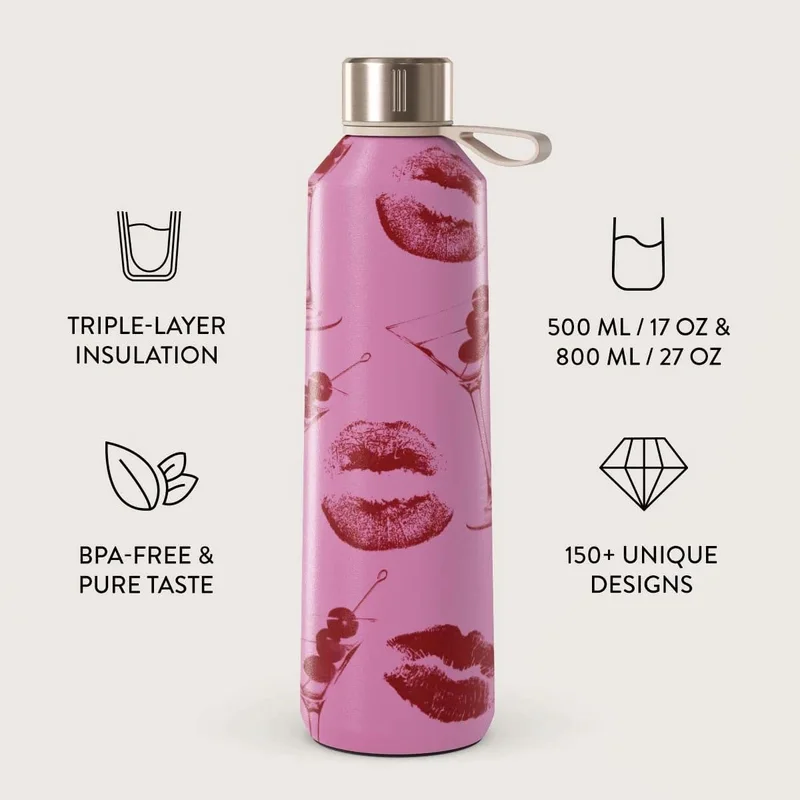 بورجا زجاجة مياه بورغا. حافظ على مشروباتك في درجة الحرارة المثالية وأناقة لا تشوبها شائبة، سواءً في النادي الرياضي أو المكتب أو في الهواء الطلق (اتصل بي) (500 مل)