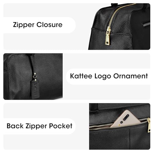 Kattee Leather Purses and Handbags for Women Medium Top-handle Tote Bag Satchel Shoulder Bags - Image 5