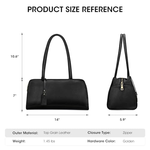Kattee Leather Purses and Handbags for Women Medium Top-handle Tote Bag Satchel Shoulder Bags - Image 3