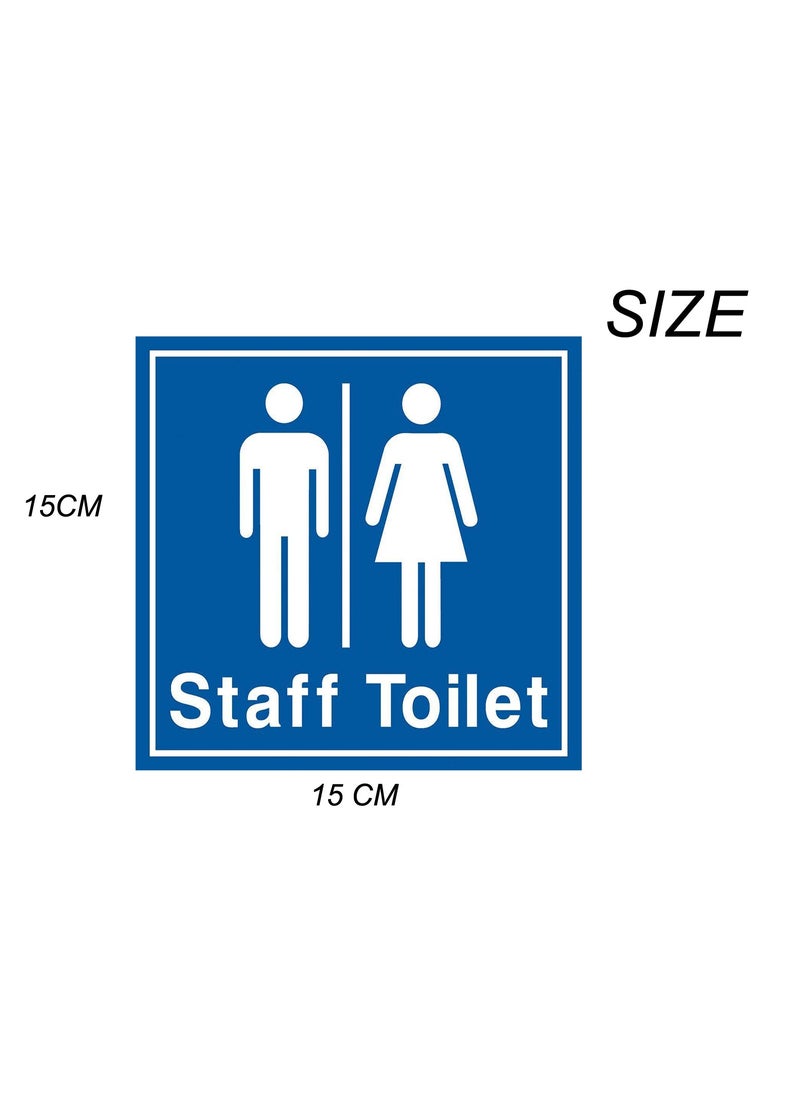 Generic - Guidance sign, sticker for bathroom doors, vinyl for men's and women's bathrooms, to guide the toilet door and the walls of the house, blue color, 15 x 15 cm - Image 1